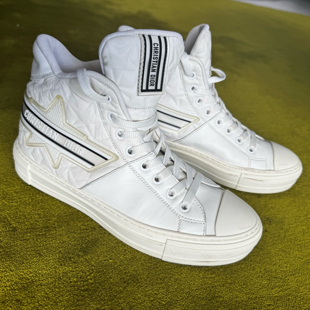 Christian Dior White High-Top leather Sneakers